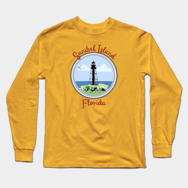 Sanibel Island Lighthouse Long Sleeve T-Shirt by Trent Tides